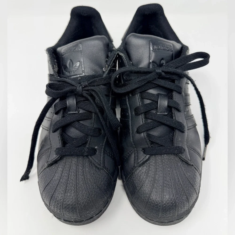 Adidas Superstar Black Sneakers 80s Street Sporty Footwear Athletic Shoes Unisex - Picture 4 of 17